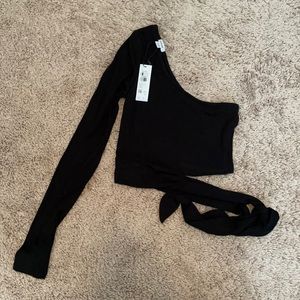 Garage One Shoulder Tie Top